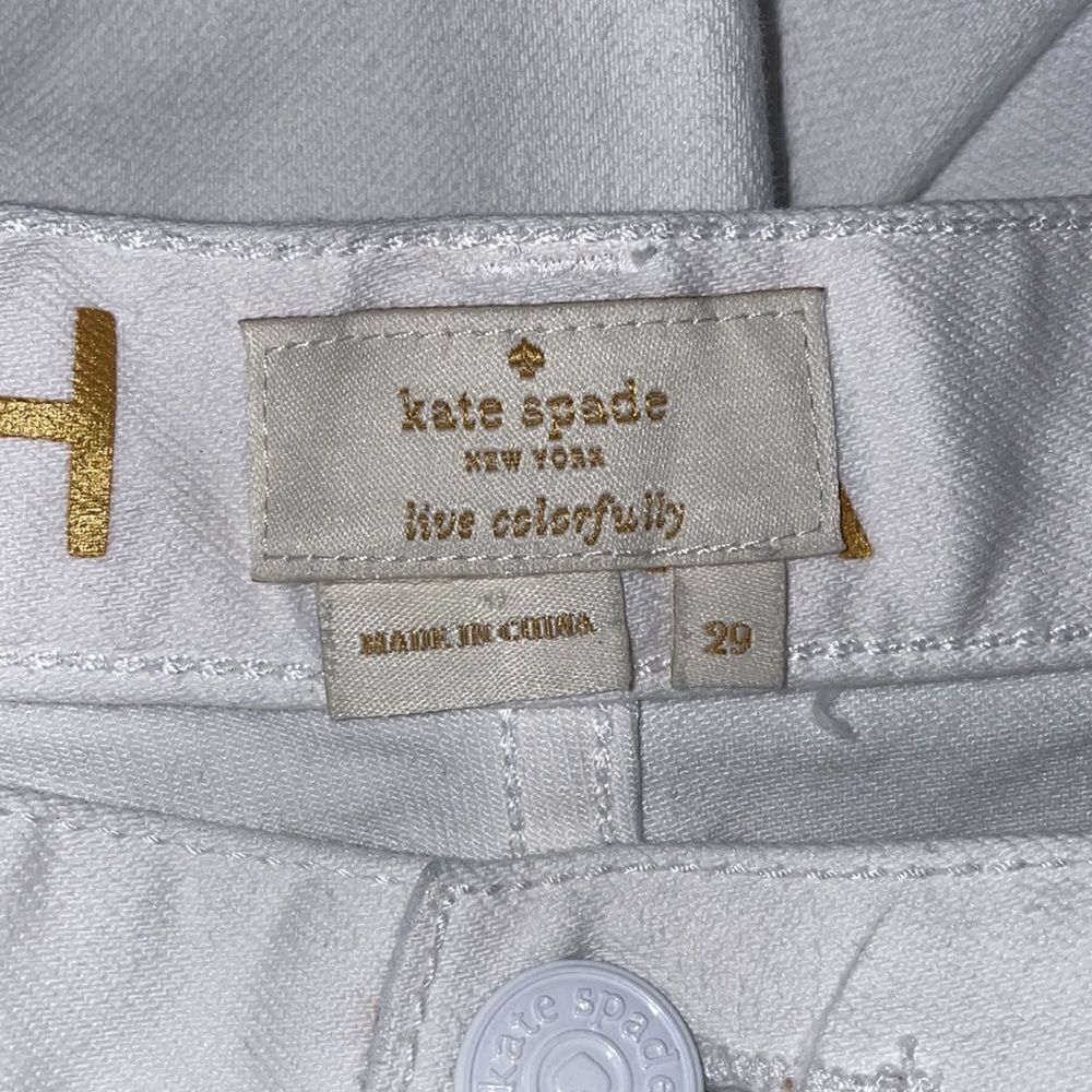 kate spade / cutwork denim white high waist jeans - Picture 5 of 10